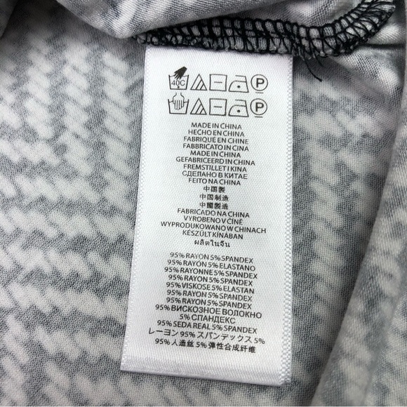 MICHAEL Michael Kors Black White Chevron Print Cowl Neck Long Sleeve Size Small - Picture 7 of 8